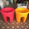 Chậu nhựa tròn viền đơn giản kẹp máng ban công lan cang