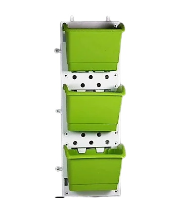 Bộ 3 chậu nhựa nhỏ kèm khung treo chậu móc tường