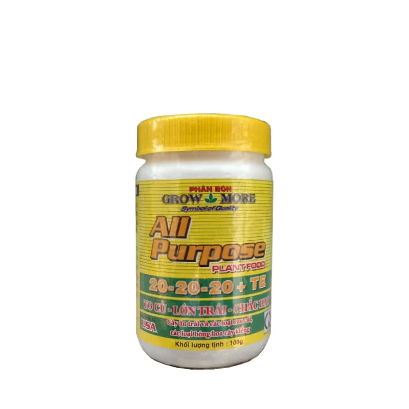 Phân bón 20-20-20 + TE Grow More 100g