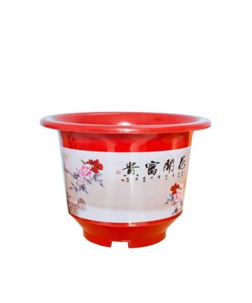 Chậu nhựa tròn in hình hoa chữ Hán