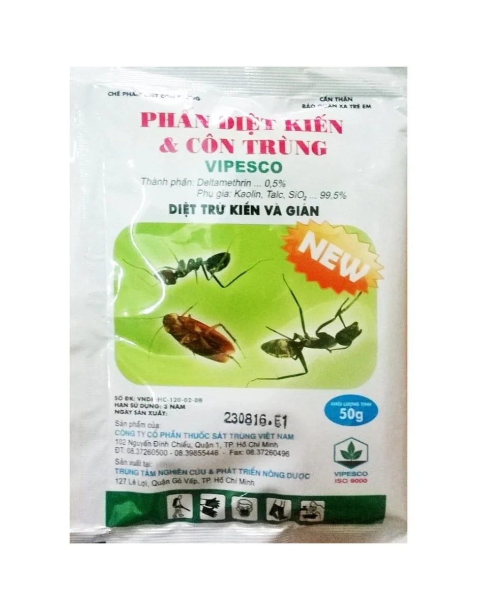 Bột thuốc diệt trừ kiến, gián, côn trùng Vipesco