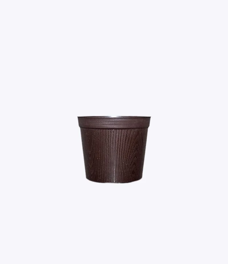 Chậu nhựa tròn vân gỗ lùn cực nhẹ