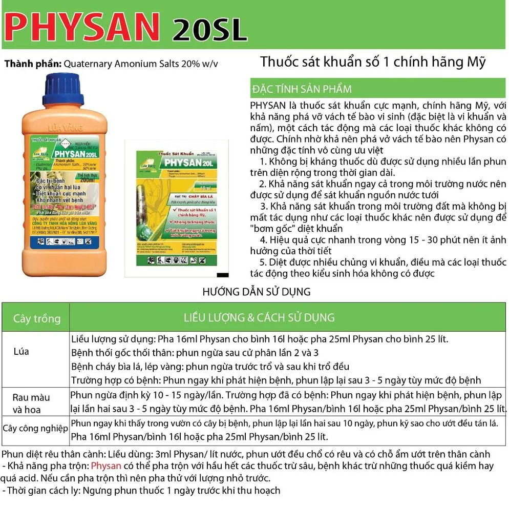 physan 20l huong dan su dung cach dung