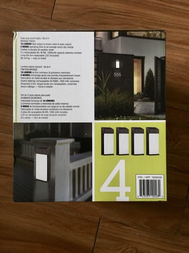 Bộ 4 đèn năng lượng mặt trời cảm ứng
