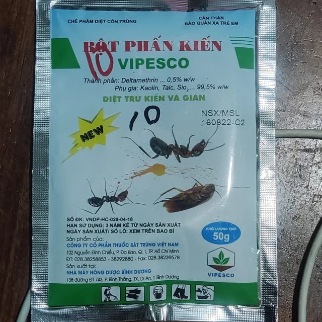 bột diệt kiến, gián, côn trùng vipesco