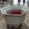 chậu nhựa lục giác vân giả đá đen viền hoa văn mẫu lùn
