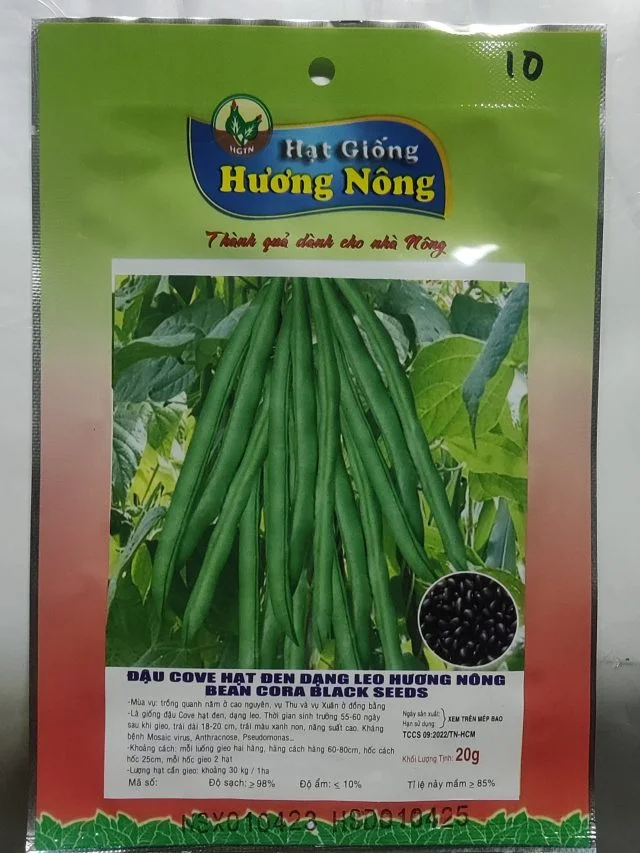 ĐẬU COVE HẠT ĐEN DẠNG LEO HƯƠNG NÔNG BEAN CORA BLACK SEEDS - Hình ảnh 3