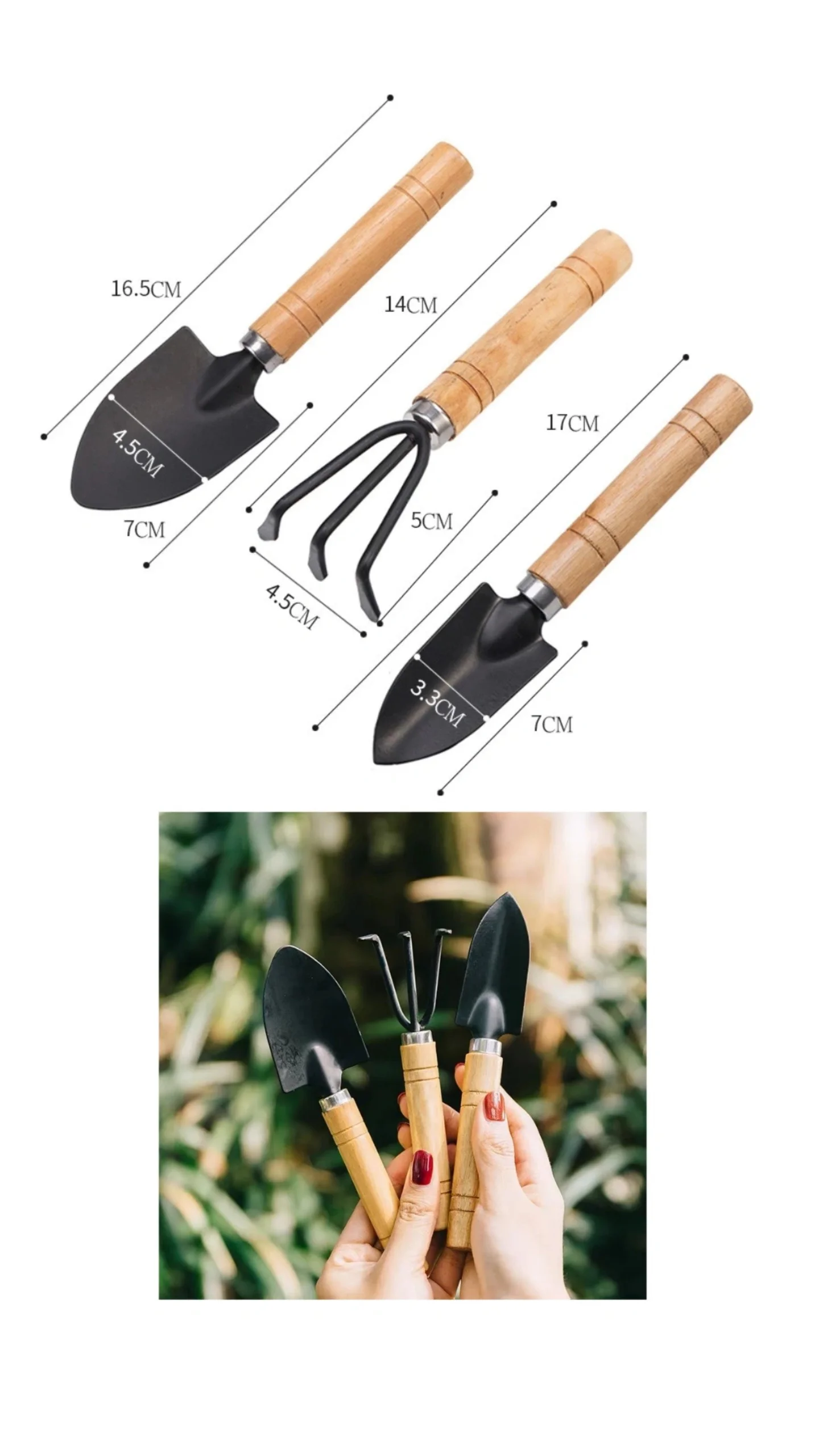 Bộ 3 dụng cụ làm vườn (xẻng, cào, xới đất) | fdc2ff5c447556ff5778ac83762a2735